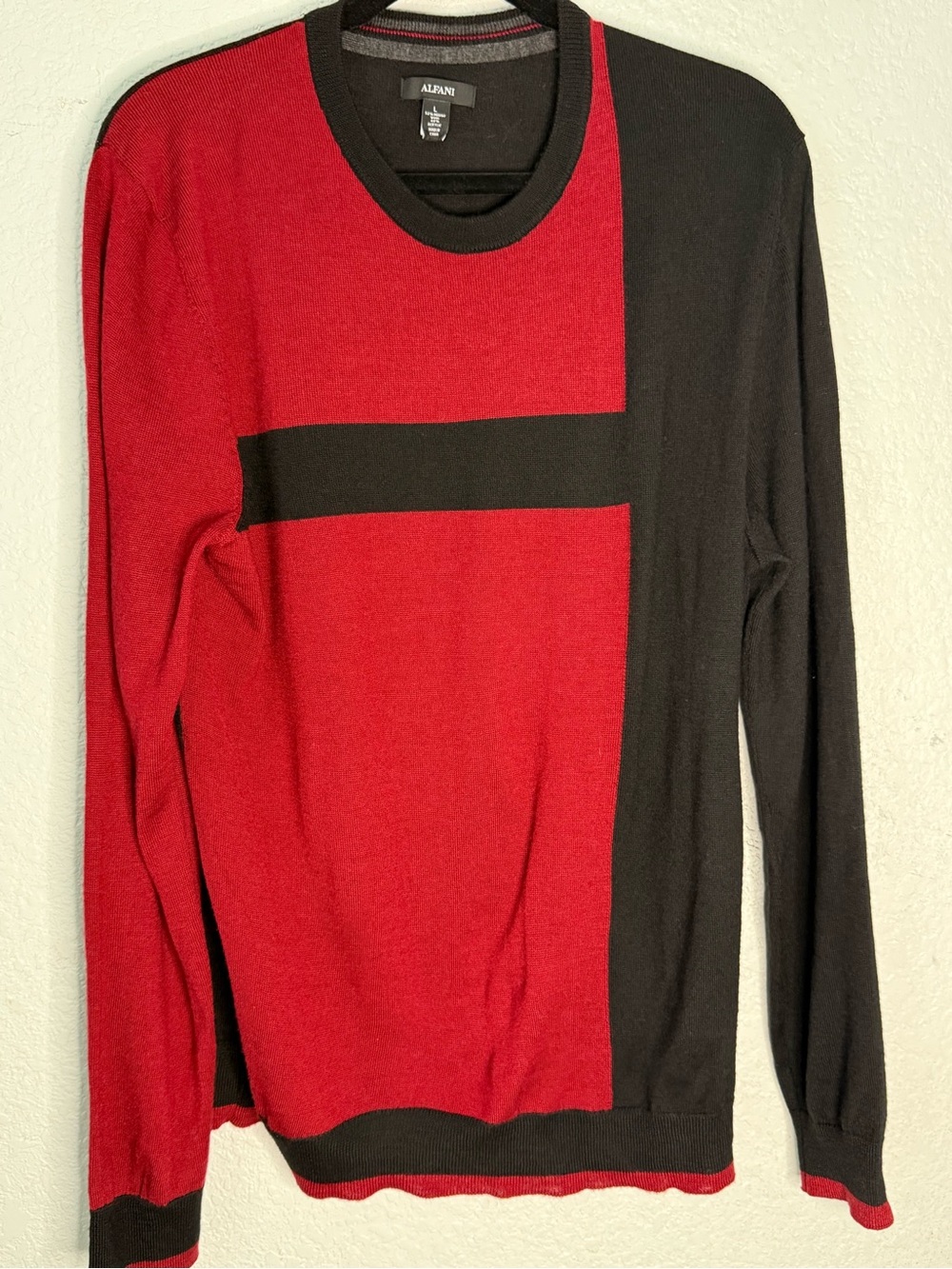Alfani Merino Wool Blend Large Men's Crewneck Pullover